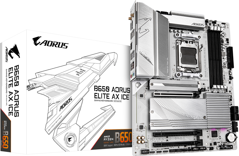 Gigabyte B650 AORUS ELITE AX ICE white DDR5 motherboard